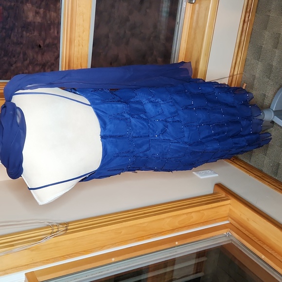 JS collections navy beaded dress NWT - Picture 3 of 6